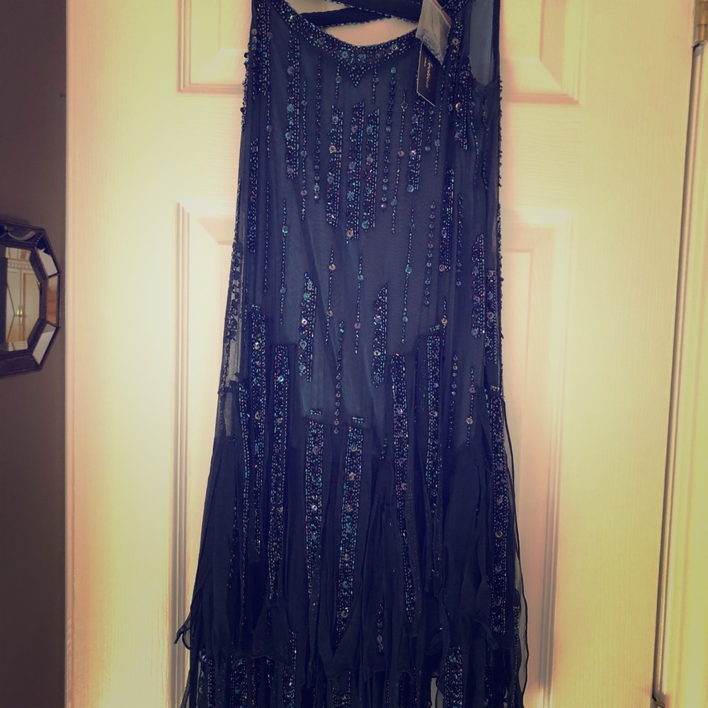 Girls navy sequin dress